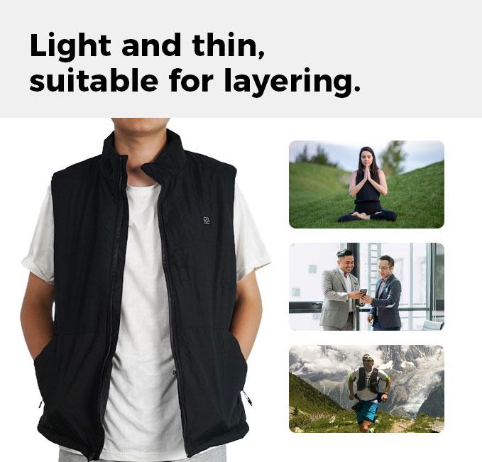 Men's and Women's Lightweight Heated Vest - With Battery Pack, Relieve Back Fatigue, Adjustable Heat Settings, Portable and Comfortable, Suitable for Everyday Use, Outdoor Activities and Winter Relief