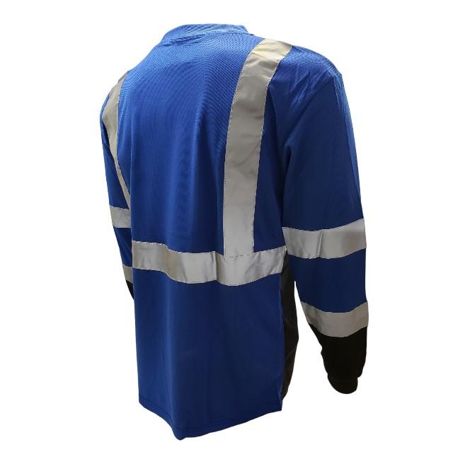 Blue Black Long Sleve Safety Shirt