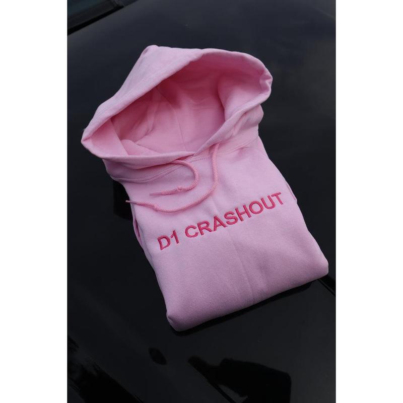 Embroidered 'D1 CRASHOUT' Hoodie or Crew Neck, Long Sleeve, Classic fit, Unisex, Adult