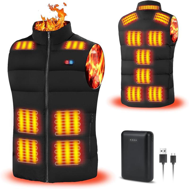 Men's and Women's Lightweight Heated Vest - With Battery Pack, Relieve Back Fatigue, Adjustable Heat Settings, Portable and Comfortable, Suitable for Everyday Use, Outdoor Activities and Winter Relief