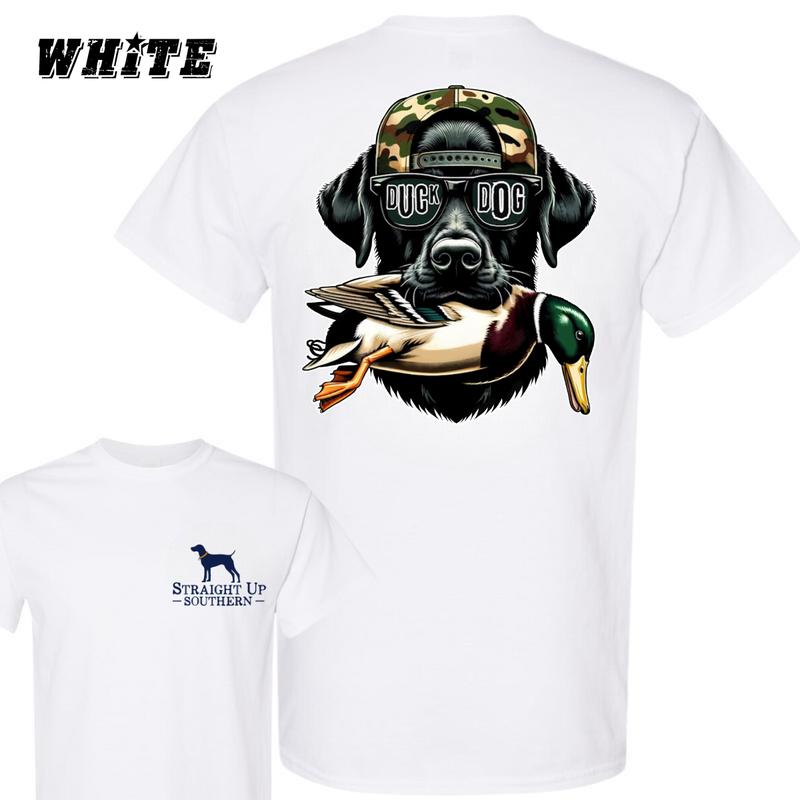 Straight Up Southern Duck Dog T-Shirt - Fun Hunting Dog Design , Sand Color Graphic Tee , Unisex Shirt for Hunters and Dog Lovers , Comfortable and Stylish Apparel , Perfect for Waterfowl Hunting Adventures Menswear Classic Crewneck Underwear Streetwear