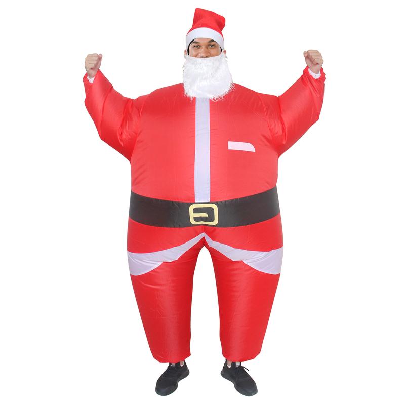 Inflatable Santa Costume Xmas Funny Blow up Costume Santa Claus for Christmas