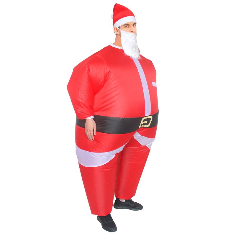 Inflatable Santa Costume Xmas Funny Blow up Costume Santa Claus for Christmas