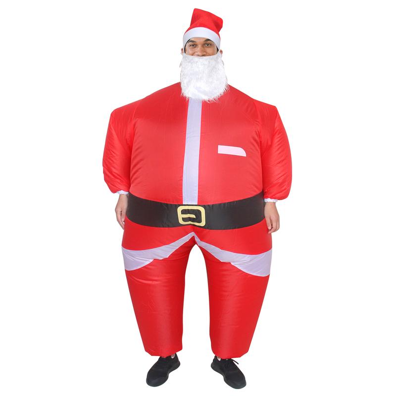 Inflatable Santa Costume Xmas Funny Blow up Costume Santa Claus for Christmas