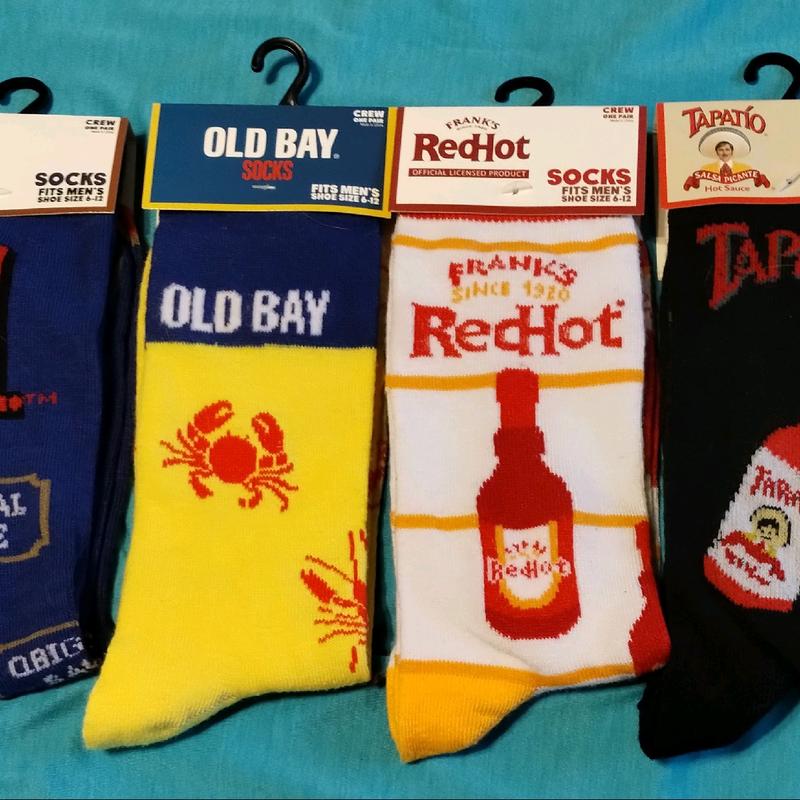 Saucy Selection Crew Socks for Men, Size 6-12, Odd Socks