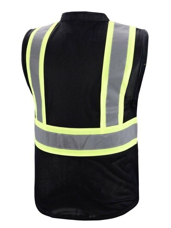 Supervisor Black Two Tones Safety Vest, ANSI  ISEA Photo ID Pocket 802