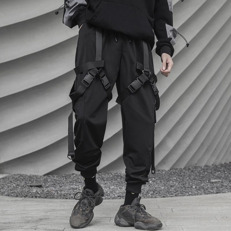 XYXIONGMAO Men's Streetwear Joggers Techwear Cyberpunk Clothing Urban Hip Hop Pants Black Streetwear Gothic Sweatpants Tactical Cargo Pants for Men men s