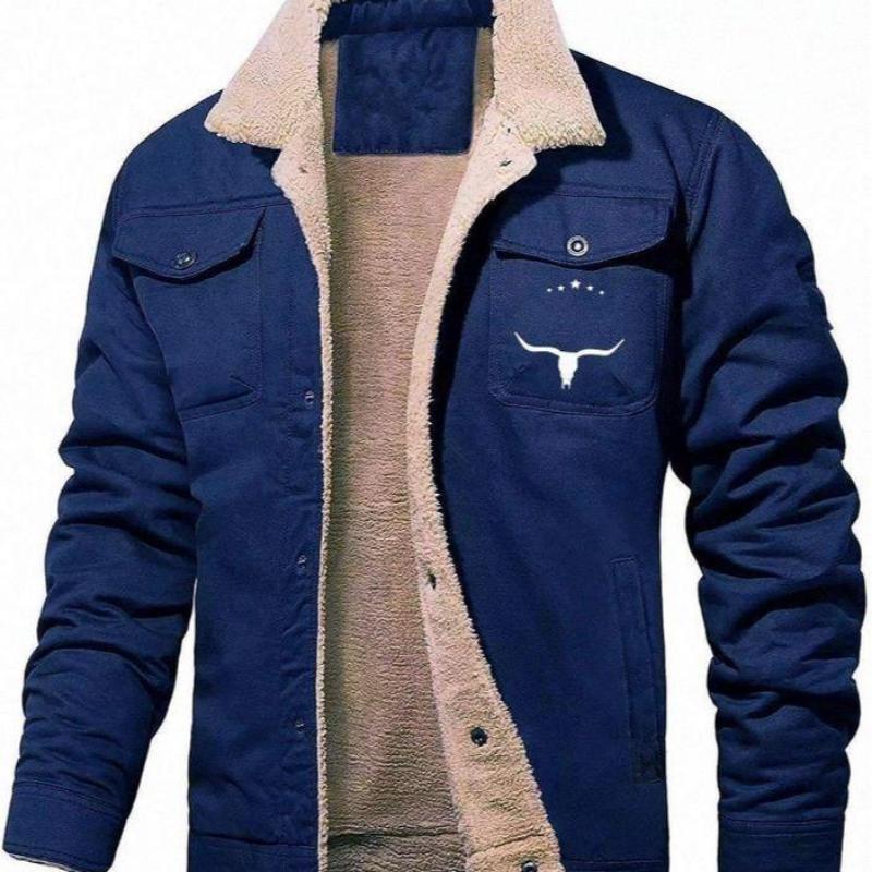 Bullhomns Men's Fleece-lined Cotton CasualJacket