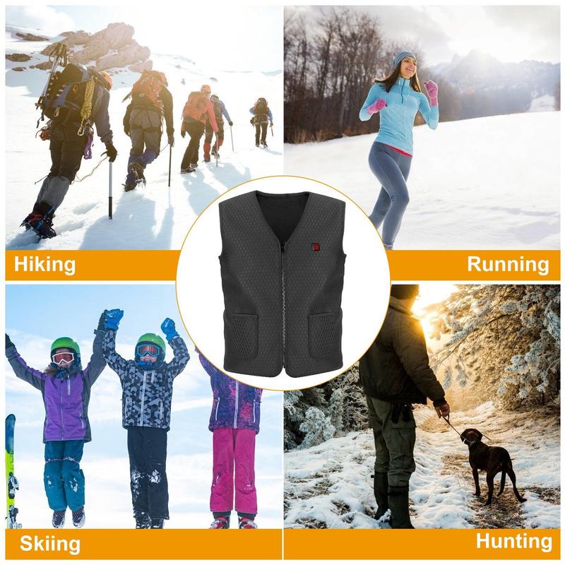 Heat Jacket Vest 3 Heating Gear Adjustable USB Heated Vest Warm Heat Coat Vest