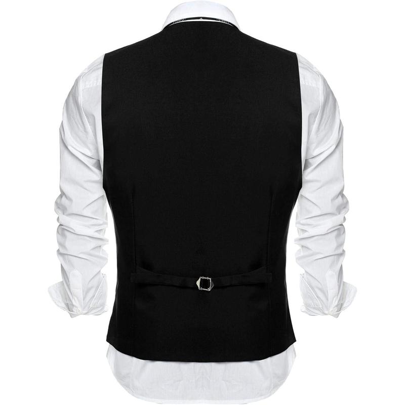 Men's Formal Suit Vest Slim Fit Casual Business Dress Waistcoat Vest