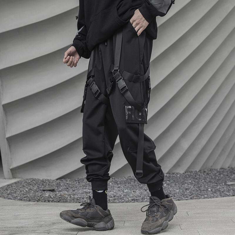 XYXIONGMAO Men's Streetwear Joggers Techwear Cyberpunk Clothing Urban Hip Hop Pants Black Streetwear Gothic Sweatpants Tactical Cargo Pants for Men men s