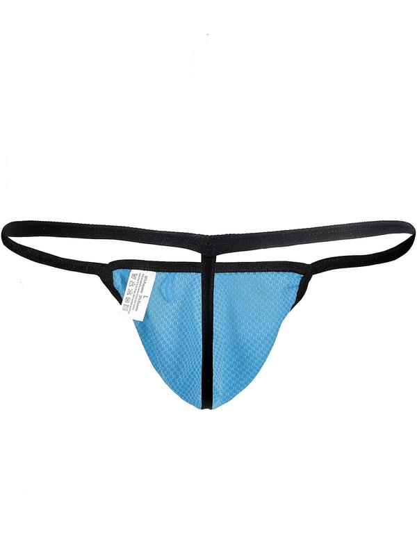 Men's Colorblock Contrast Binding Thong, Regular Fit Casual Comfy Breathable Sexy Underwear for Daily Wear, Menswear for All Seasons