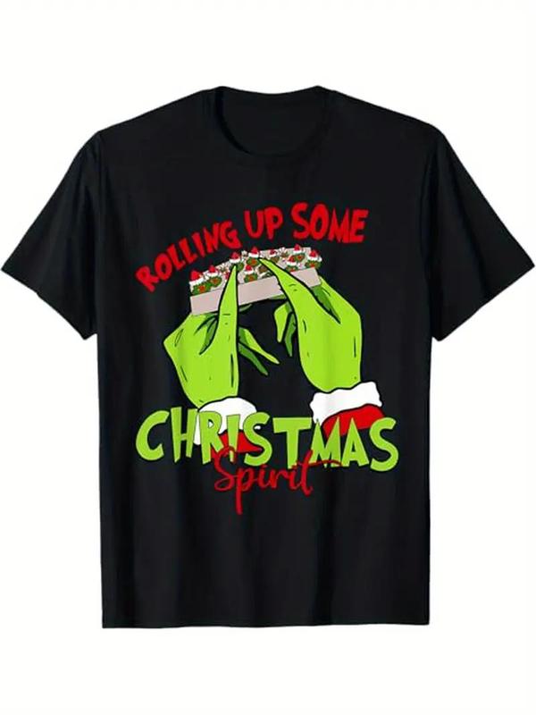 Rolling Up Some Christmas Spirit Santa Pajamas T-shirt – Men's Printed Crew-Neck