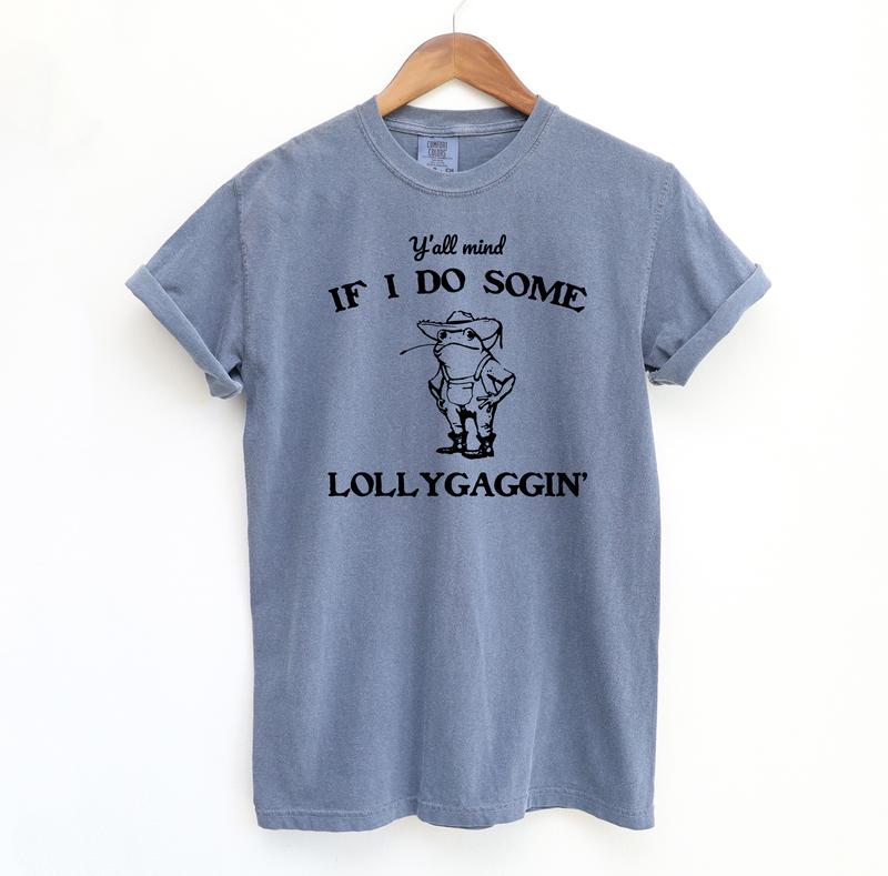 Lollygaggin' Frog Funny Shirt, Silly Comfort Colors Shirt