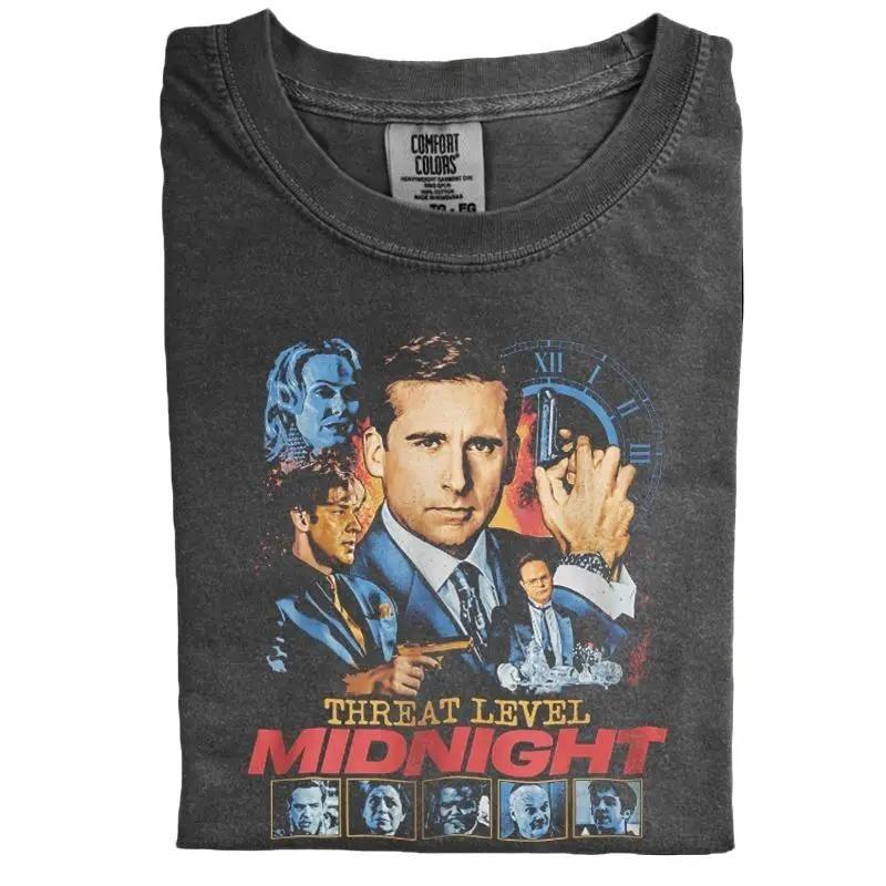 The Office Threat Level Midnight Vintage Shirts, Cotton Unisex T-Shirt, Crew Neck, Size S- 3XL, Menswear Top, Womenswear Top Underwear Streetwear