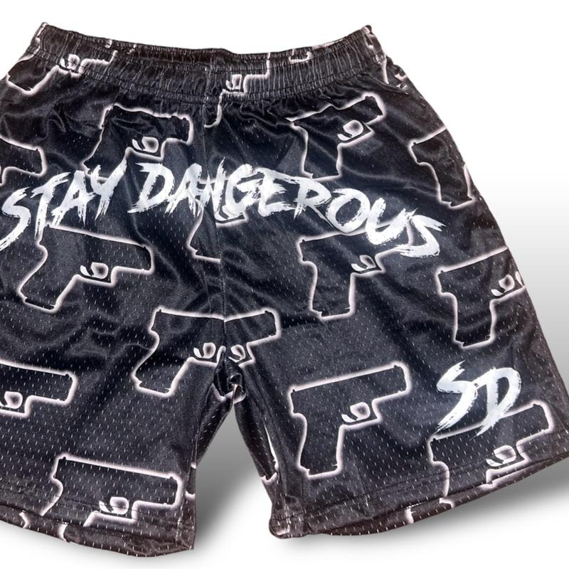 Stay Dangerous Mesh Logo Shorts for Men