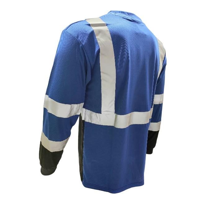 Blue Black Long Sleve Safety Shirt