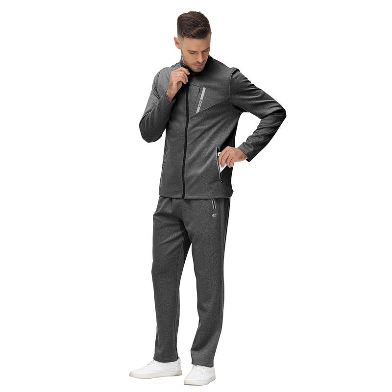 MoFiz Mens Tracksuit Jogging Warm Up Full Zip RunningSweatsuit Comfortable Outfits Casual Athletic Pants Full zip Jacket 2 Piece