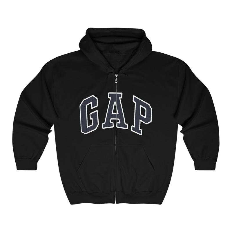 Gap Zip Hoodie, Gap Vintage Graphic Zip Hoodie, Unisex Cotton Zip Hoodie, For Men & Women Casual Clothing, Autumn Fall Hoodie, Trendy Hoodie All Sizes