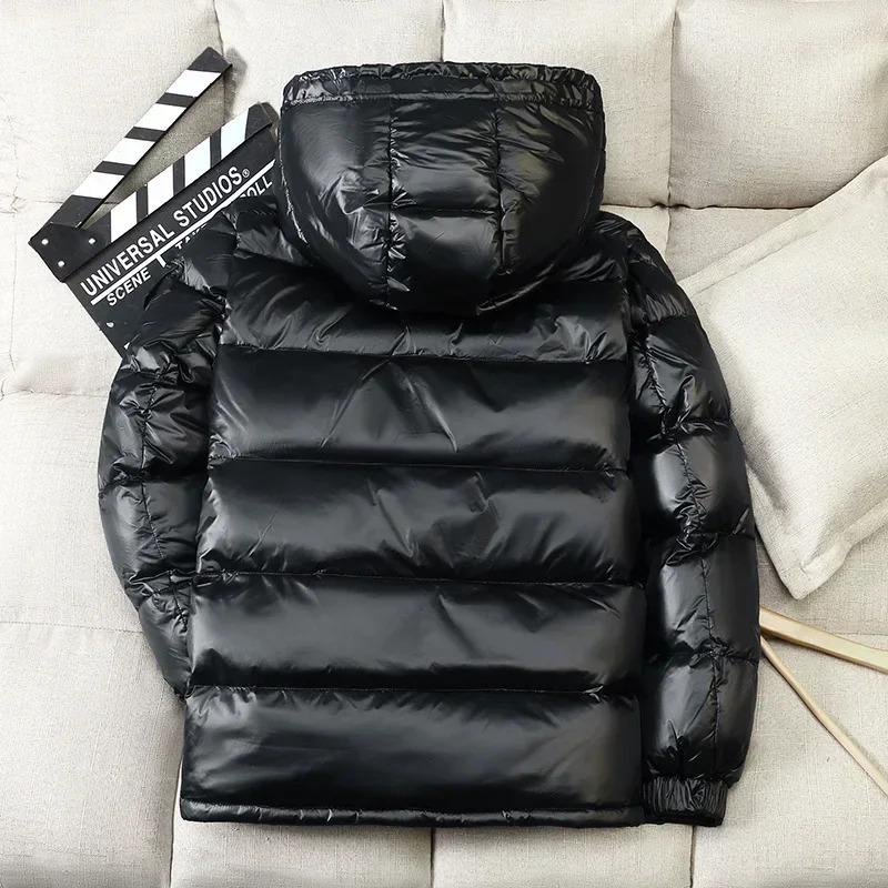 Puffer Jacket Men Hooded Casual Down Winter Clothing Short Glossy Feather Duck Coat Man Waterproof Male Jacquet Winter