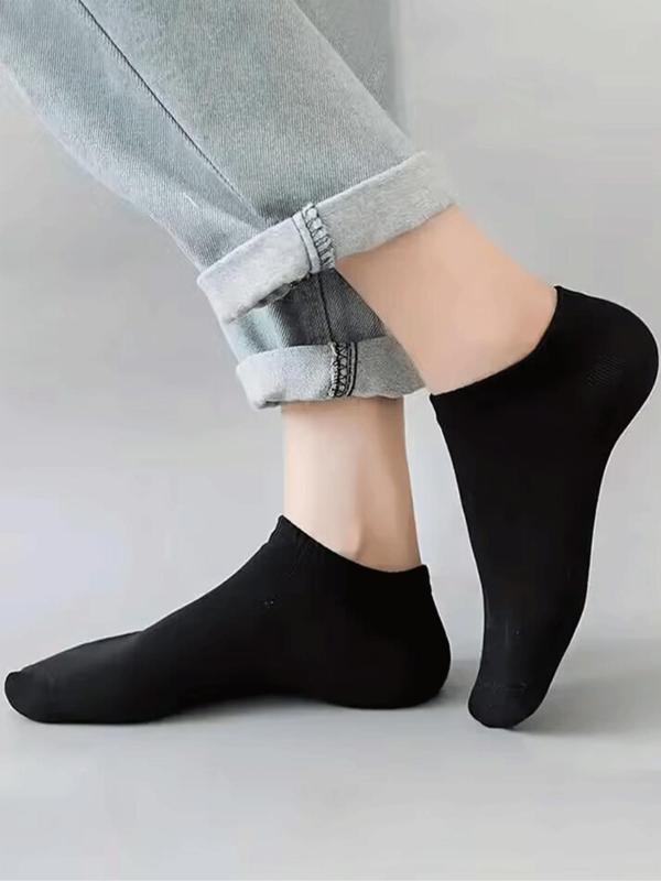 Men's Solid Ankle Socks, Casual Sweat-absorbing Breathable Socks, Comfy Low Cut Socks for Men, Menswear, Men's Socks & Hosiery