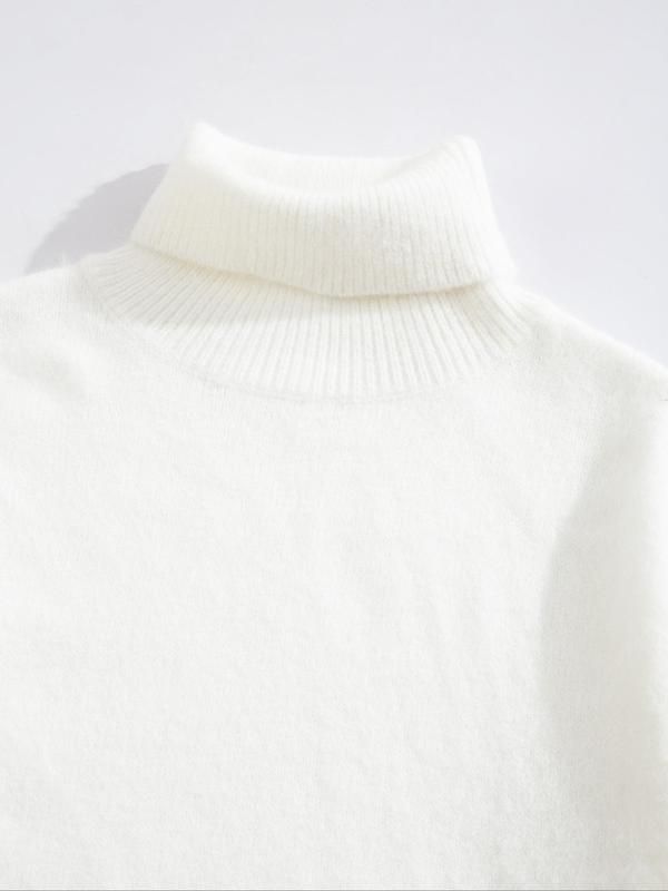 Men's Solid Turtle Neck Sweater, Regular Fit Casual Long Sleeve Jumper for Fall & Winter, Men's Knitwear for Daily Wear