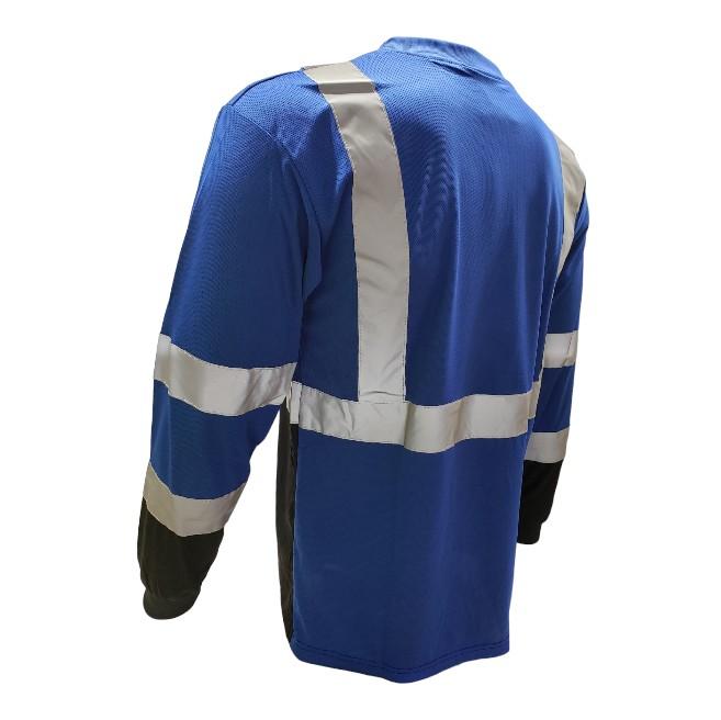 Blue Black Long Sleve Safety Shirt