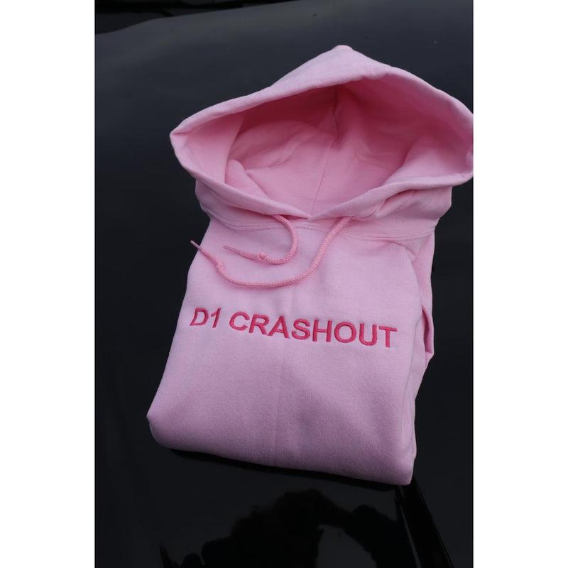 Embroidered 'D1 CRASHOUT' Hoodie or Crew Neck, Long Sleeve, Classic fit, Unisex, Adult