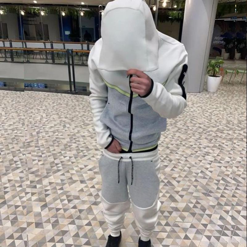 Cross-Border Hot Sale European and American Sports Suit Men's Hoodie Fashion Casual Exercise Zip-up Shirt Coat Trousers Suit