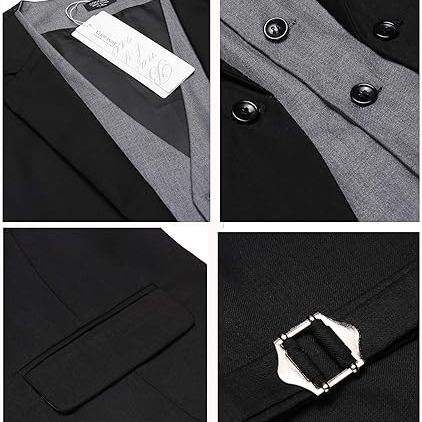 COOFANDY Men's Formal Fashion Vest Layered Waistcoat Business Dress Suit Vests for Wedding Graduation Classic Menswear Comfy Elegant
