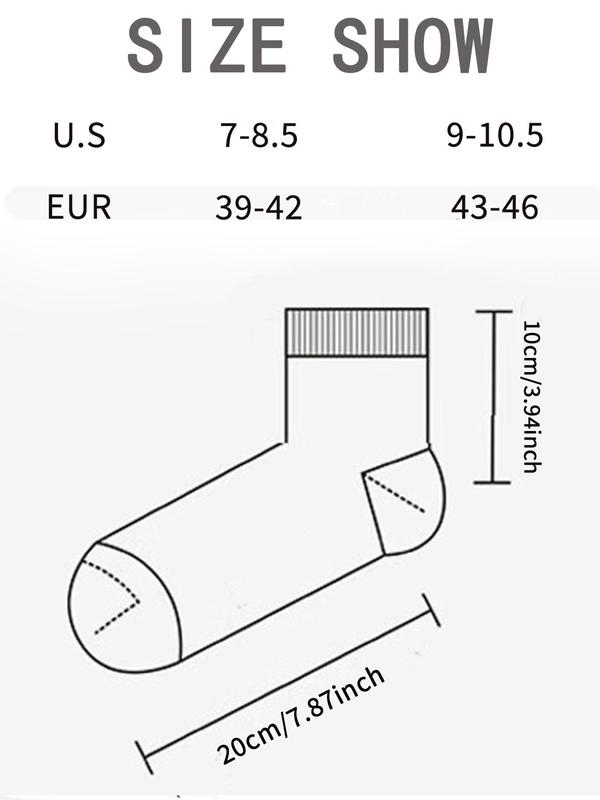 Men's Solid Crew Socks, Casual Moisture Wicking Mid-calf Socks, Soft Comfy Breathable Socks for All Seasons Daily Wear