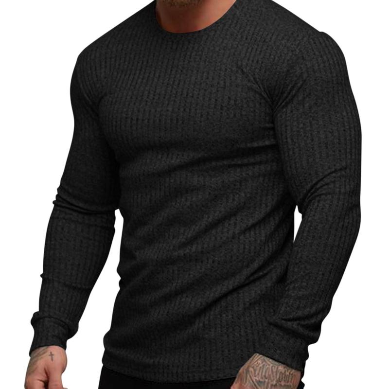 COOFANDY Men's 2 Pack Muscle T-Shirt Stretch Long Sleeve Gym Workout Bodybuilding Training Tee Shirts Casual Hipster Tops