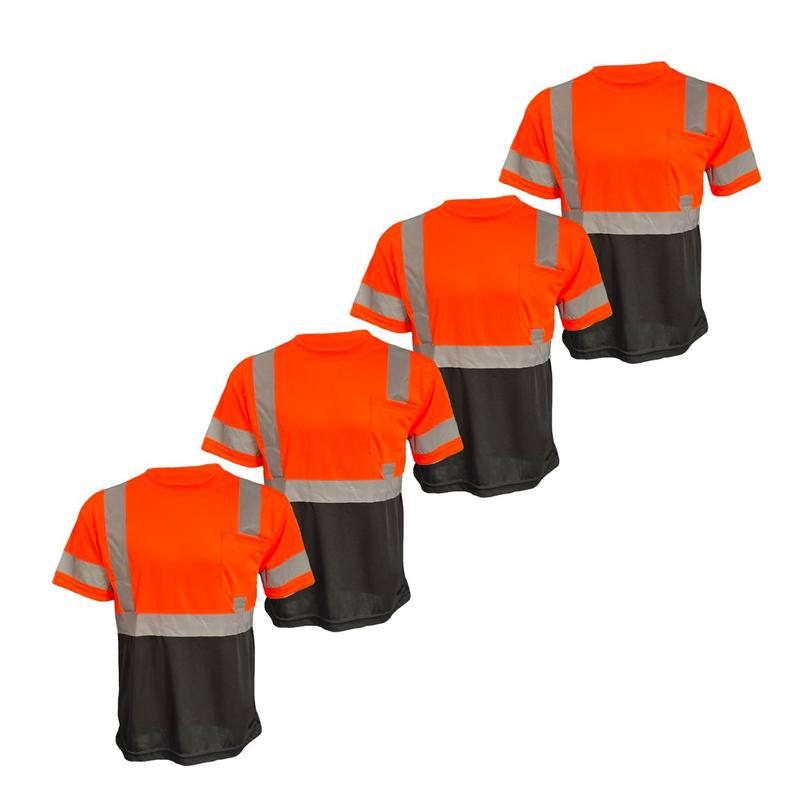 4 PACK ST906 FX Class 3 High Visibilty Yellow Short sleeve safety shirt