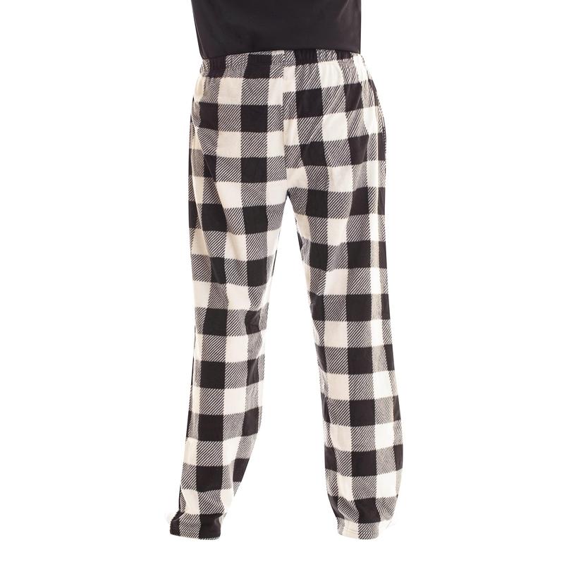 Pajama Pants for Men Sleepwear PJs (Buffalo Plaid Enlarged White Black, XS-5XL), Christmas Gift for Her