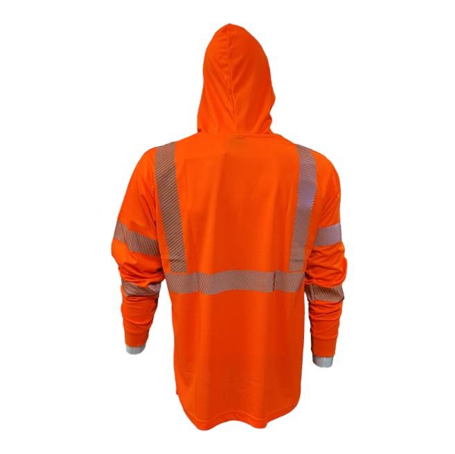 Three Tone Hooded Safety Long Sleeve Shirt with printed Reflectors