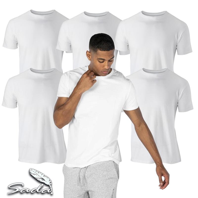 Sada Crew Neck T-Shirt (6pc) Shortsleeve 100% Cotton (SIZE DOWN FOR THE FITTED LOOK)