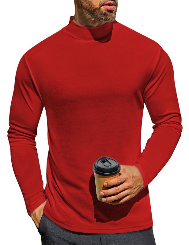 Ekouaer Menswear Mock Turtleneck Shirts Long Sleeve Basic Turtle Neck Undershirt Thermal Pullover Sweater thermal underwear  Clothing Slim Fit