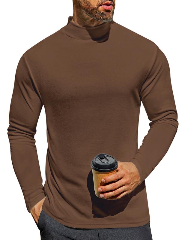 Ekouaer Menswear Mock Turtleneck Shirts Long Sleeve Basic Turtle Neck Undershirt Thermal Pullover Sweater thermal underwear  Clothing Slim Fit