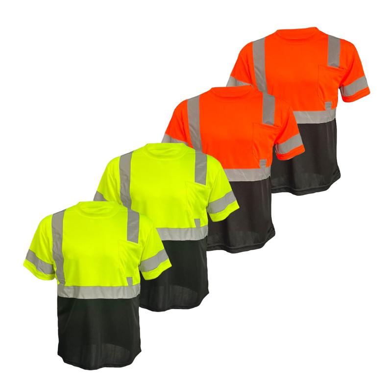 4 PACK SHIRT Hi Visibility Reflective Safety Shirt   100% Polyester Birdeye mesh fabric (See size information on description