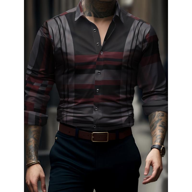 Trendy Men's Long Sleeve Casual Shirt with Lapel, Versatile for Dates, Formal Events & Everyday Wear