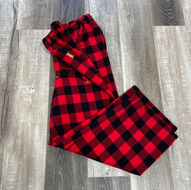 Red Black 00Buffalo00 Check Organic Flannel Pajama Pants Men | Christian Clothing | Handmade | Flannel Pajamas |