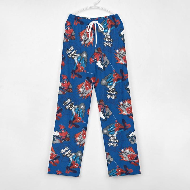 Cute Pajamas Pj Bottoms Spiderman & Hello Cat Comfortable and Fashionable Pajama Pants Casual Pant Home Wear Suitable for Men and Women