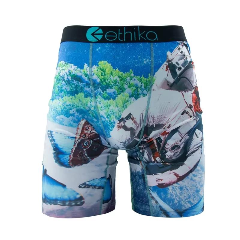 3Pcs ETHIKA Fashion Sexy Men Underwear Boxers Shark Print Man Underpants Sports Panties Lingeries Boxer Briefs Trunks Plus Size