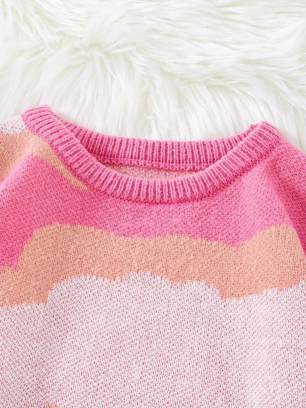 Men's Clouds Print Ripped Drop Shoulder Sweater, Casual Regular Fit Long Sleeve Round Neck Jumper for Fall & Winter, Fashion Men's Knitwear for Daily Wear