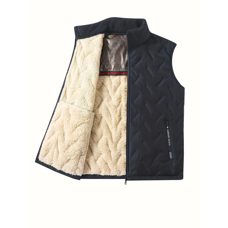 Men's Sports Outdoor Casual Vest-Graphene Fabric Fleece-lined Lining, Autumn and Winter Warm Sleeveless Jacket