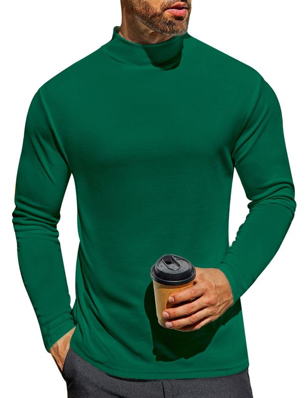 Ekouaer Menswear Mock Turtleneck Shirts Long Sleeve Basic Turtle Neck Undershirt Thermal Pullover Sweater thermal underwear  Clothing Slim Fit