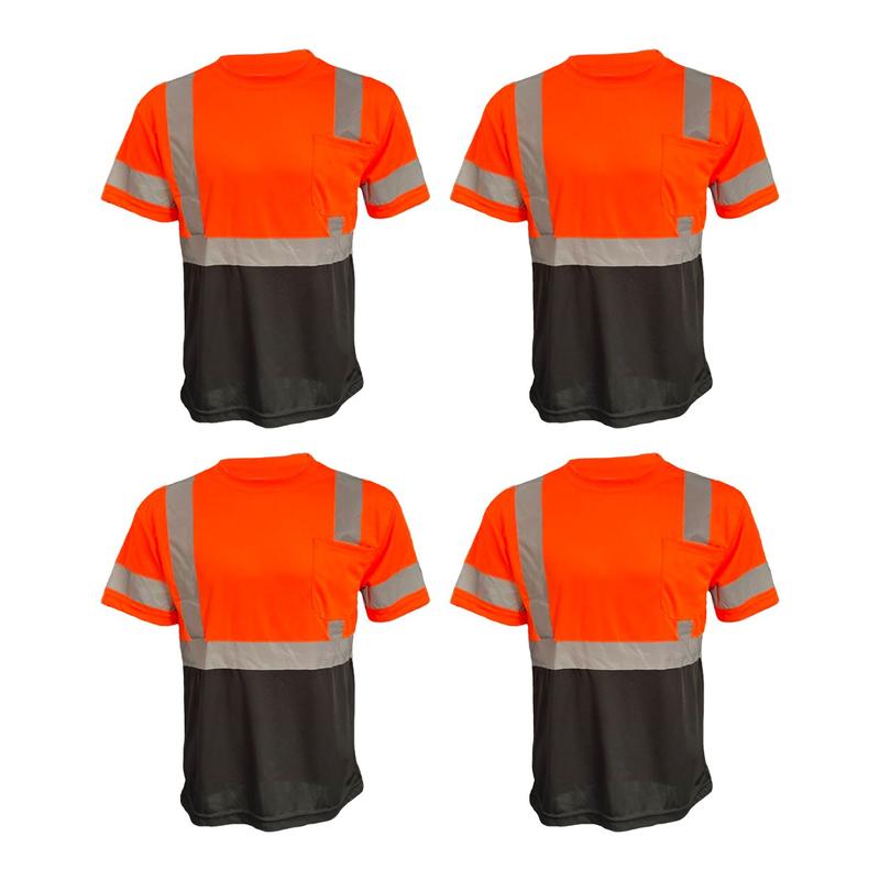 4 PACK ST906 FX Class 3 High Visibilty Yellow Short sleeve safety shirt