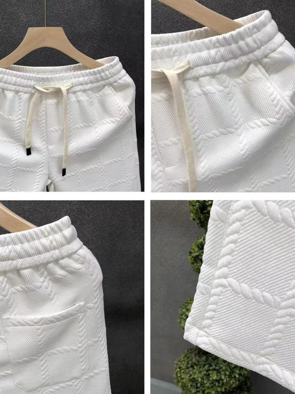 Men's Regular Fit Textured Drawstring Waist Shorts, Casual Pocket Straight Leg Shorts for Summer, Fashion Men's Streetwear Bottoms for Daily Wear