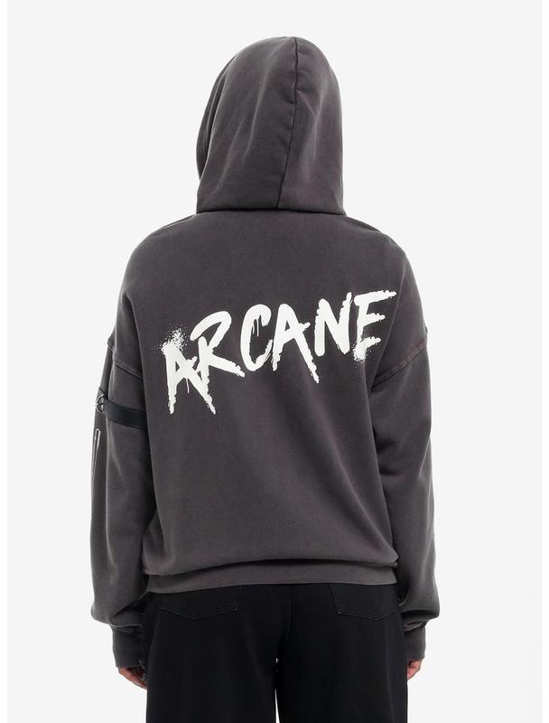 Arcane Jinx & Vi Sketch Style Zip Up Hoodie Streetwear Casual Clothes