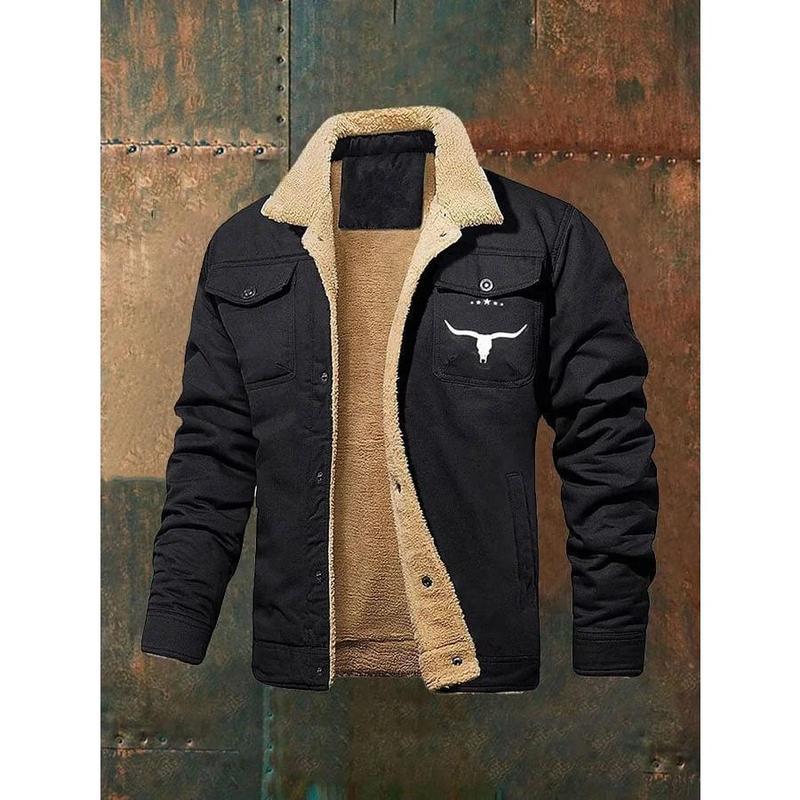 Men's Jacket Fleece-lined CottonWorkwear Casual Jacket Men's Coat